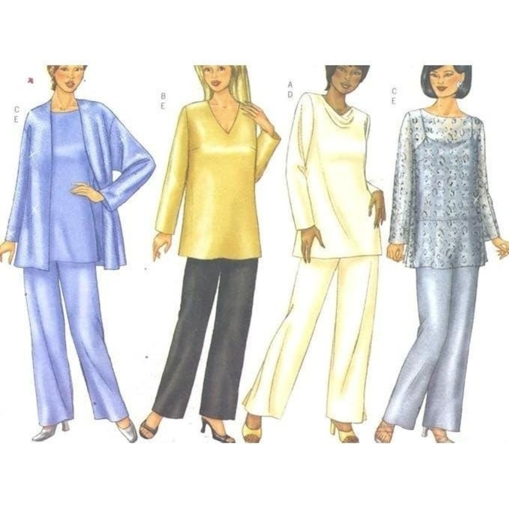 Butterick Sewing Pattern Women 22W-26W Jacket Top Pants 6892 Petite 90s Vintage
